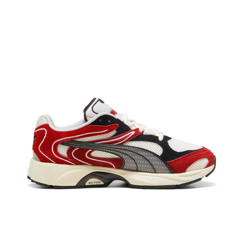 PUMA Anti Slip Wear Resistant Low Top Chunky Sneakers Unisex White Red-1
