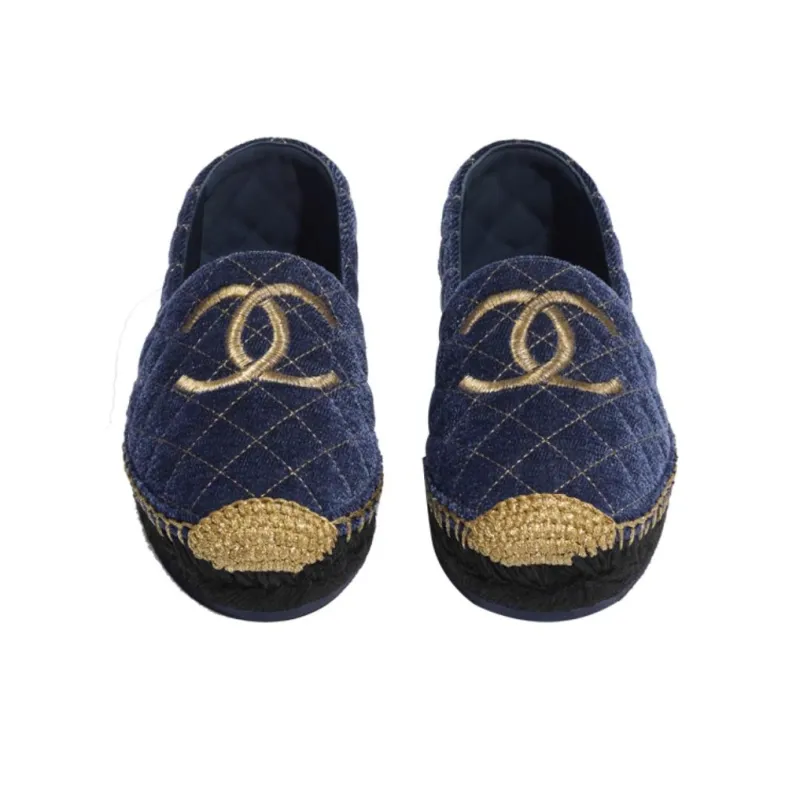 CHANEL Casual Single Shoes Women's Blue-3