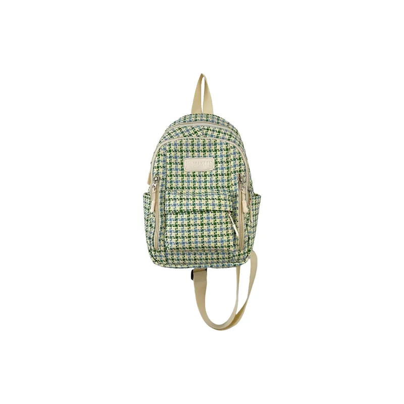 BALANG Nylon Backpack Regular Women's Pink Plaid/Green Plaid/Blue Plaid/Brown And Green Plaid-7