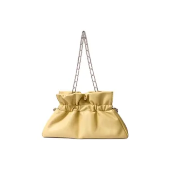 BOB ORE BLUE COLLECTION Genuine Leather Shoulder Bag Crossbody Bag Handbag Medium Size Women's Yellow