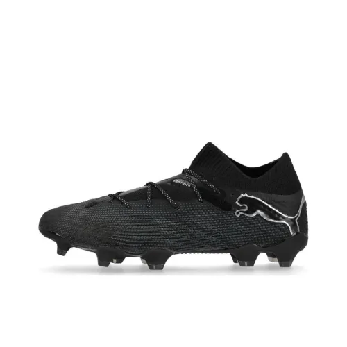 PUMA FUTURE 7 ULTIMATE FG Rubber Long Studs Anti-Slip Wear-Resistant Soccer Shoes Unisex Black Silver
