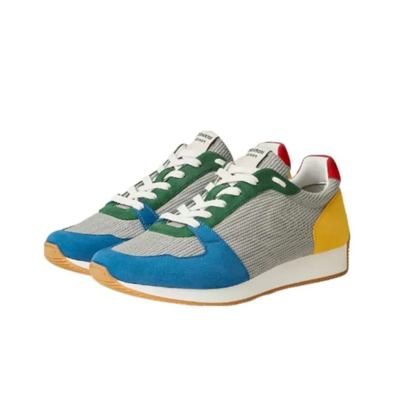HERMES Escape Low-Top Casual Shoes Men's Gray Blue Yellow-3