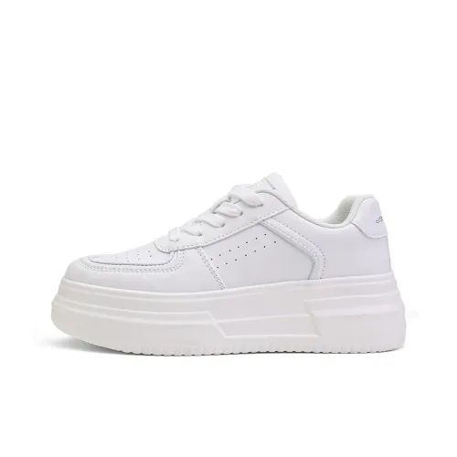 DEERWAY Skateboard Shoes Women's Low-Top White