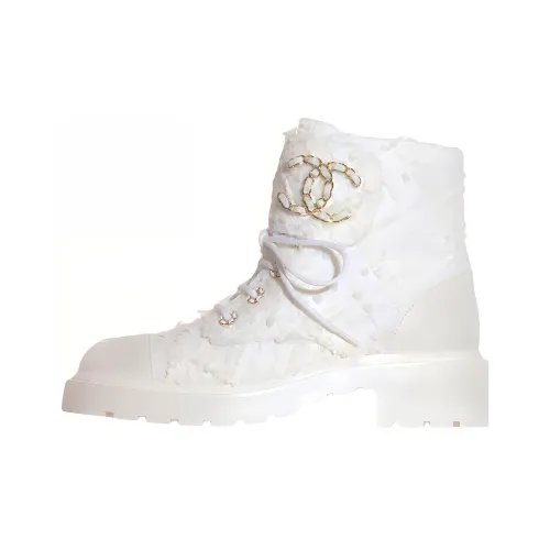 CHANEL Ankle Boots Women's White