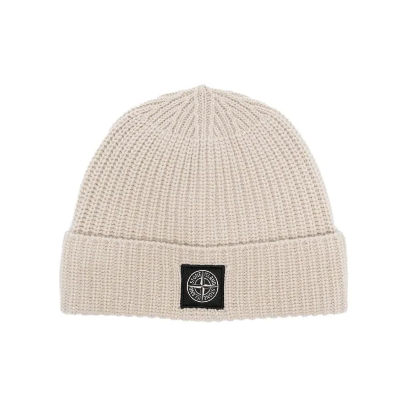 STONE ISLAND Logo Patch Beanie-0