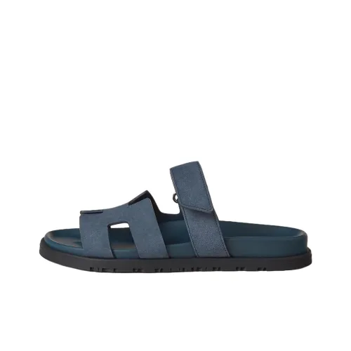 HERMES Chypre Slide Slippers Women's Sky Blue