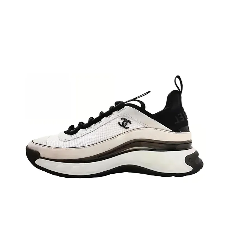 CHANEL Women's Velvet Calfskin & Mixed Fibers Sneaker 'White Black' Women's-0