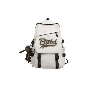 BAODIDAISHU Nylon Fabric Backpack Medium Size Unisex White/Gray/Black/Red