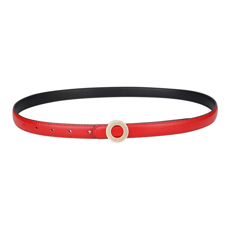 Jaylen Oos Vintage Soft Comfortable With A Luxurious Feel Top Grain Cow Leather Leather Belts Women's Black Width  2cm-16