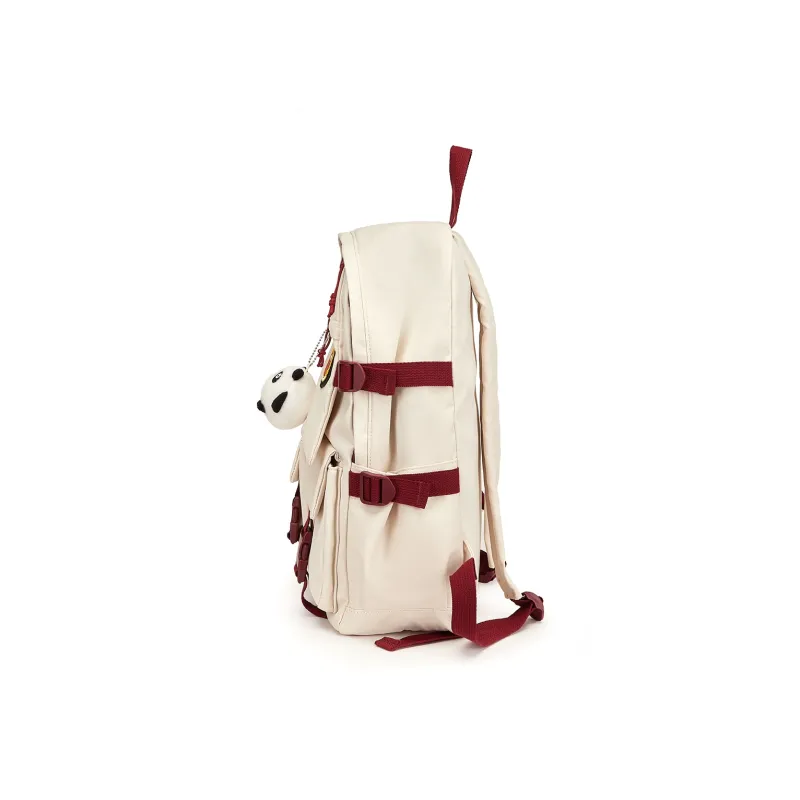 ST&SAT Fabric Backpacks Travel Bags Large Size Unisex Ecru-3