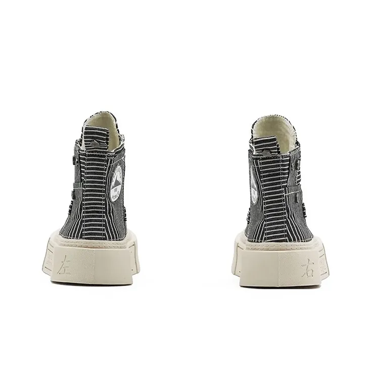 Little Sue Classic Trendy Versatile Open-Toe Square Toe Canvas Shoes Wear-Resistant High-Top Casual Shoes Women's-8