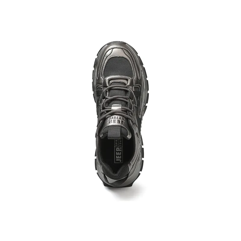 JEEP SPIRIT Slip Resistant, Abrasion Resistant, Breathable, Height Increasing Low Top Chunky Sneakers Men's Bronze-5