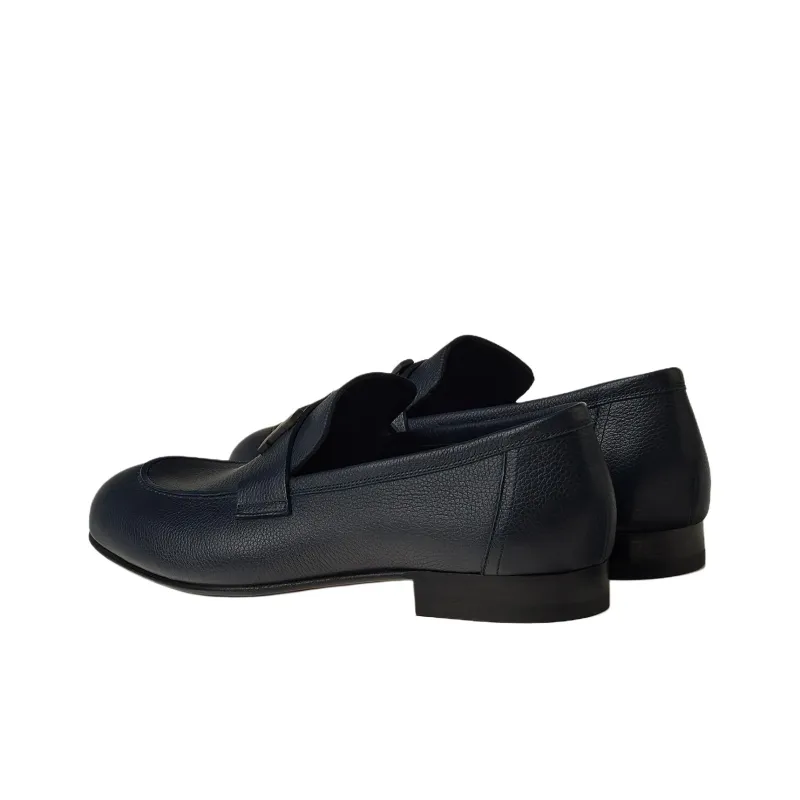 HERMES Paris Loafers Men's Dark Blue-2