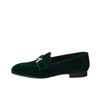 HERMES Paris Loafers Women's Green