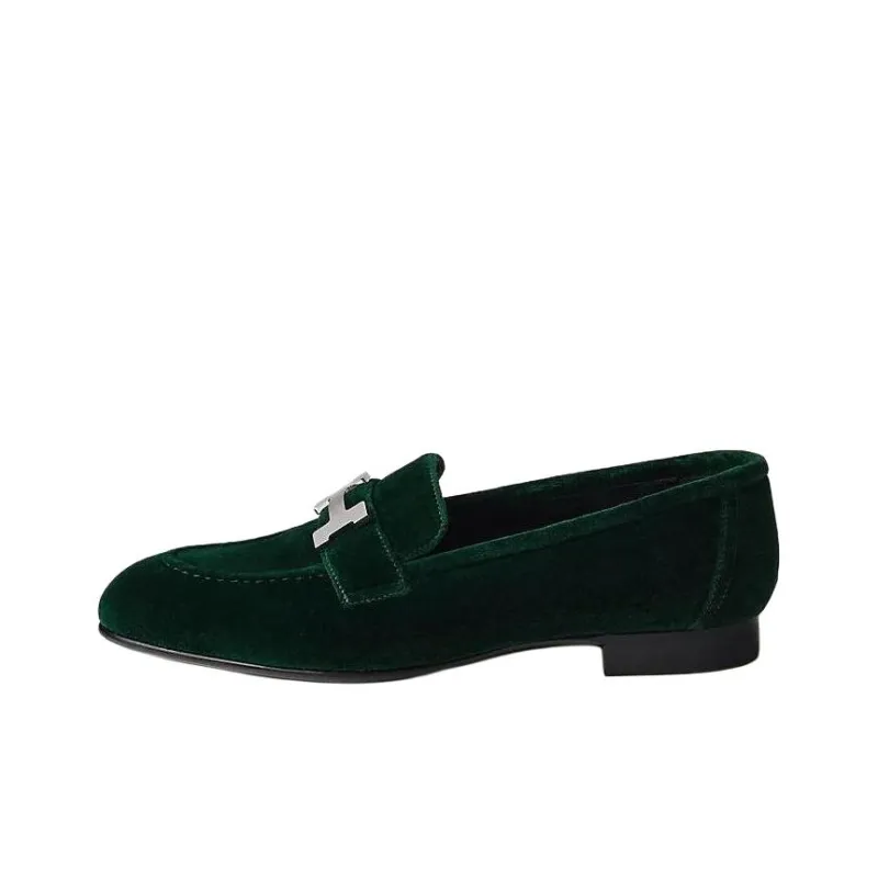 HERMES Paris Loafers Women's Green-0