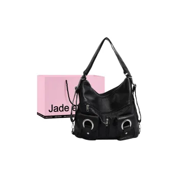 Jade En Plus Niche PU One Shoulder Crossbody Backpack Regular Women's Black/White