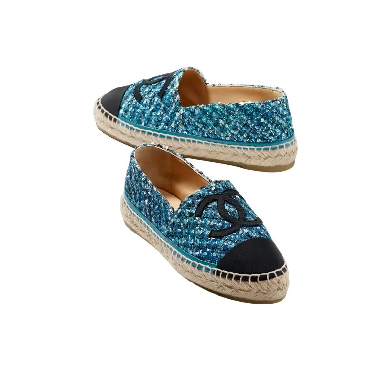 CHANEL Espadrilles Casual Shoes Women's Blue-2