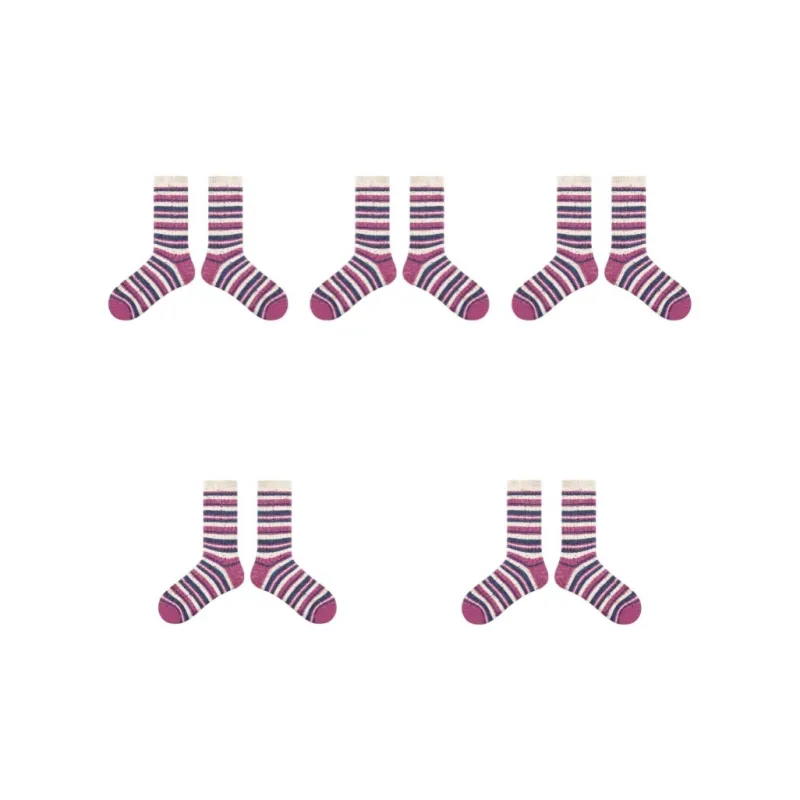 Vine Color Mid Calf Socks Women's 5 Pack-8
