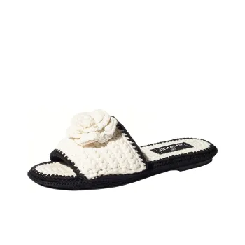 CHANEL Slide Slippers Women's White
