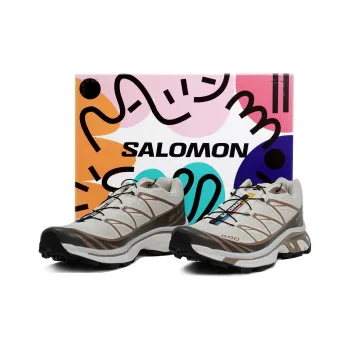SALOMON XT 6 Cushioning Anti Slip And Wear Resistant Low Top Running Shoes Unisex Greige Mushroom Beige Glacier