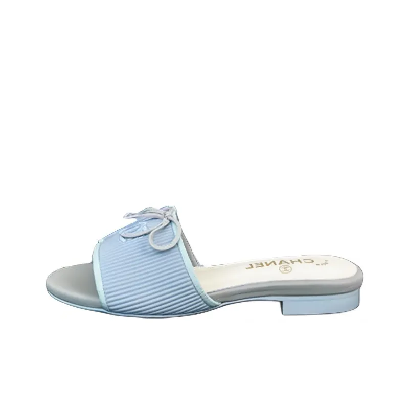 CHANEL Slip-Resistant Slide Slippers Women's Blue-0