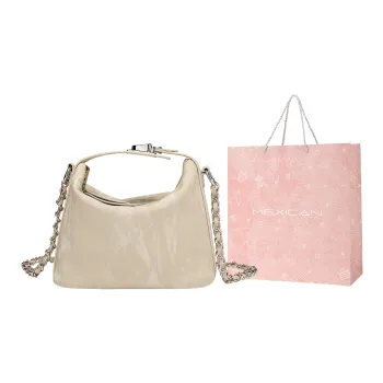 MEXICAN PU Large Capacity Lunch Bag, One Shoulder Handbag Trumpets Women's Silver Gray/Light Apricot/Gray Blue