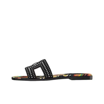 HERMES Oran Stylish Sandals Women's Black Stud