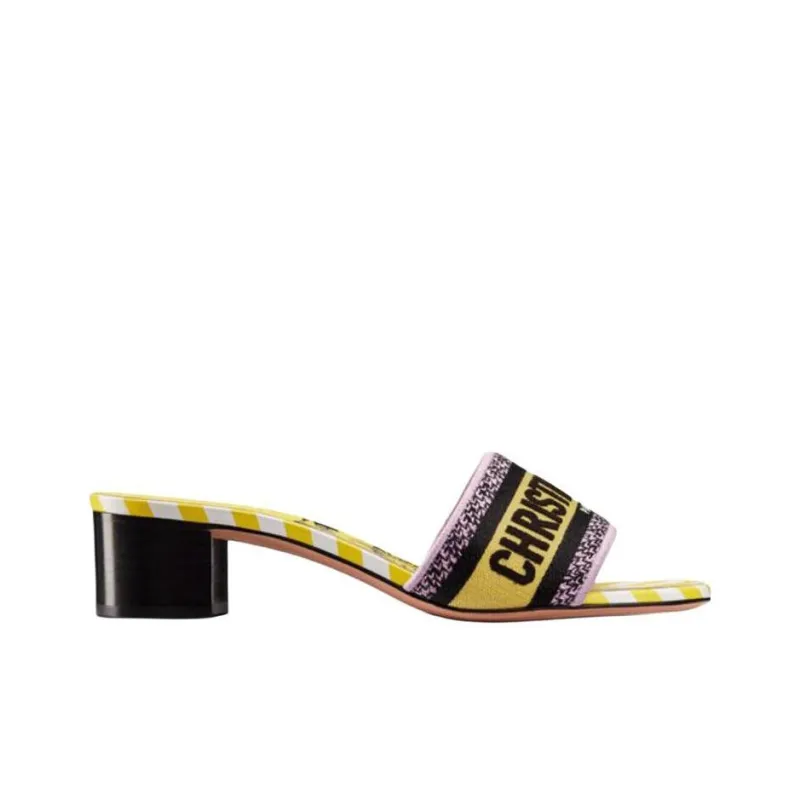 DIOR Dway Slip Resistant Slide Slippers Women's Bright Yellow-1