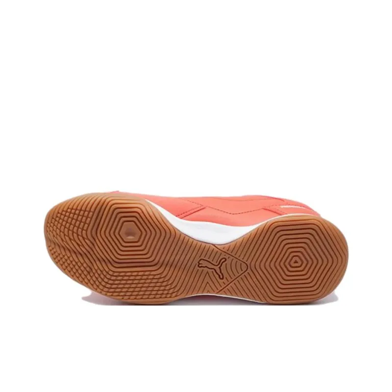 PUMA Pressing Indoor Wear-Resistant Soccer Shoes Men's Orange-4