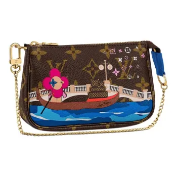 LOUIS VUITTON Mini Pochette Accessoires Monogram Vivienne Venice Blue Lining