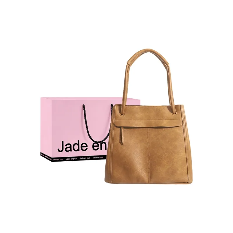 Jade En Plus Microfiber Leather Combo Bag, Handbag, Shoulder Bag Regular Large Size Unisex Light Coffee/Brown-8
