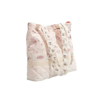 HACIN Canvas Tote Bag, Shopping Bag, Handbag, Shoulder Bag Women's Pink