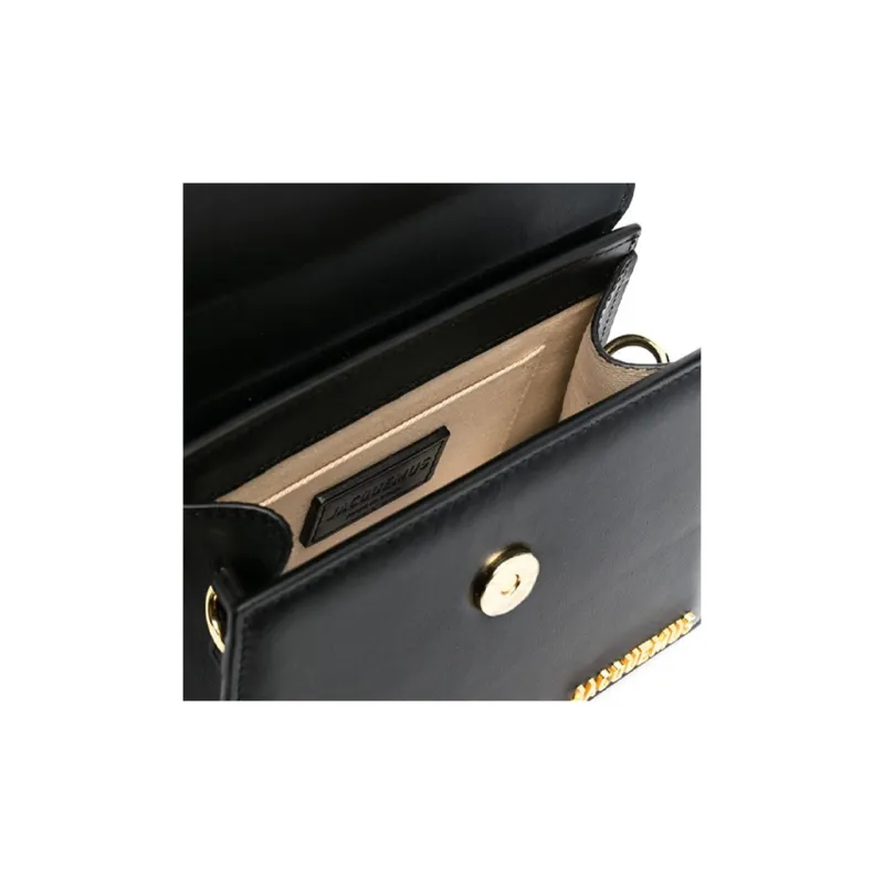 Jacquemus Cow Leather One Shoulder Handbag Women's Black-3