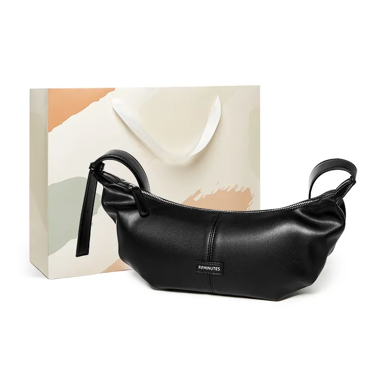 15 MINS Synthetic Leather Shoulder Bag Large Size Women's Coffee/Midnight Black-4