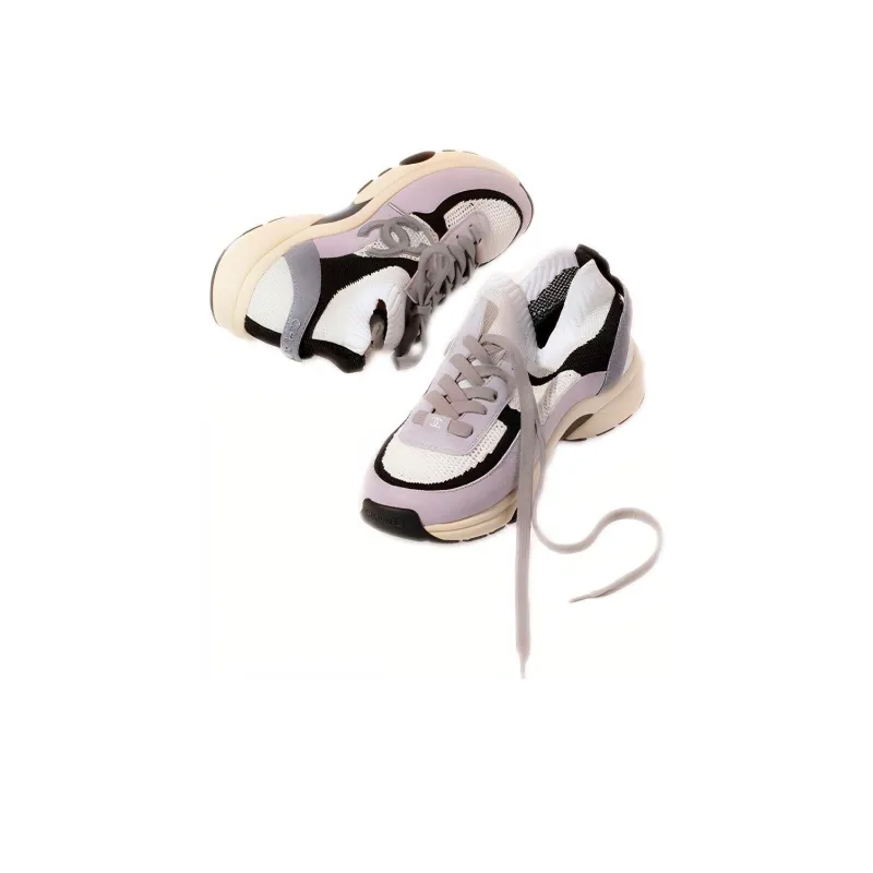 CHANEL 22C Sneakers White Black Purple Women's-1