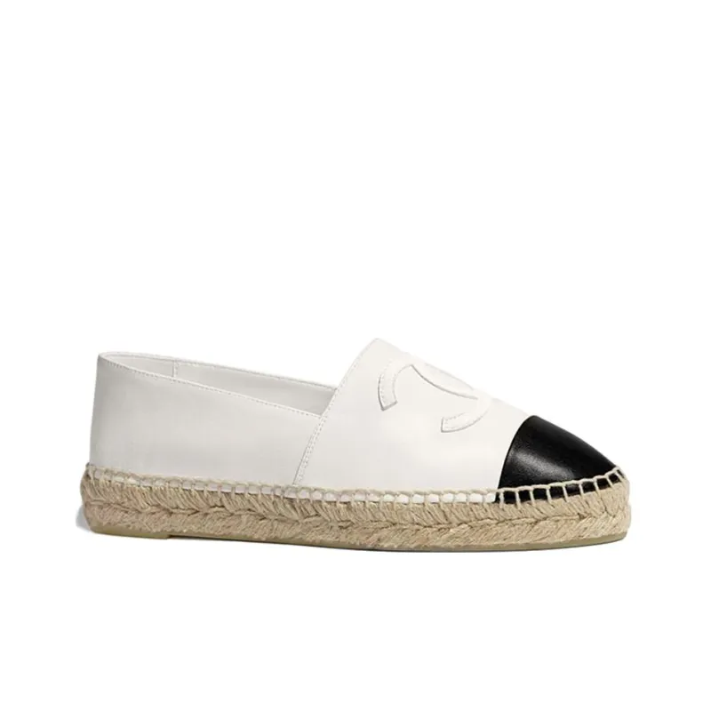 CHANEL Espadrilles Women's White Black-1