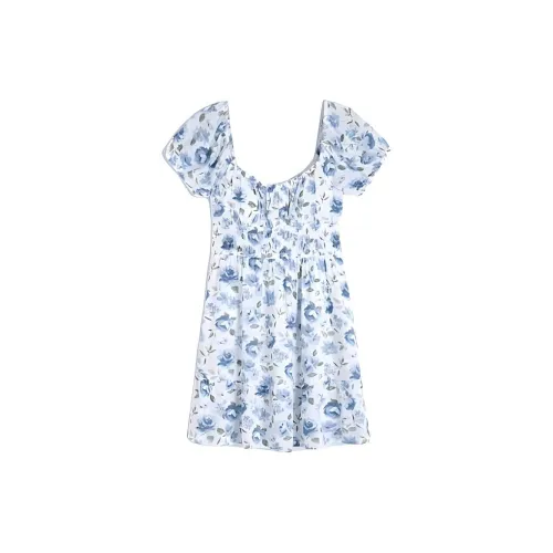 Hollister Short-Sleeved Dresses Women's White Print