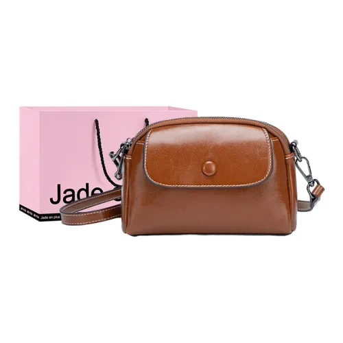 Jade En Plus Cow Split Leather Shoulder Bag Crossbody Bag Small Size Women's Dark Brown