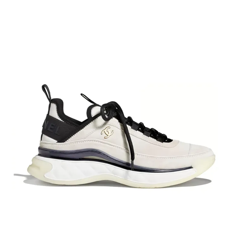 CHANEL Round Toe Mid‑Top Sneakers White Women's-1