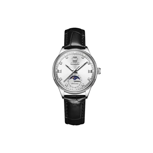 OLEVS Mechanical Movement PU Strap Watch Women's Watch Silver Dial