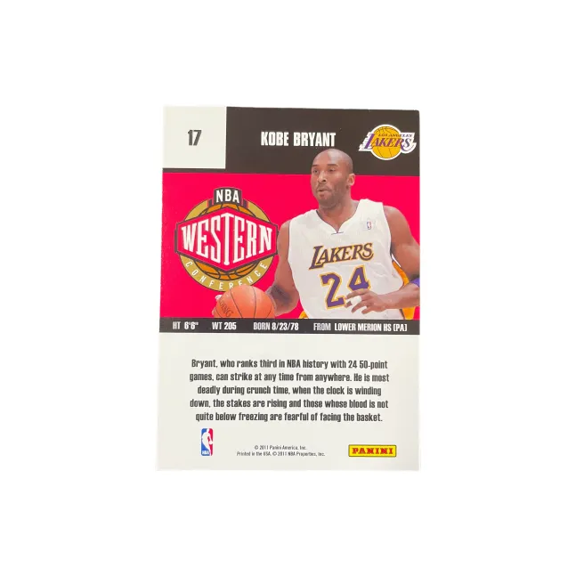 PANINI 2011 Kobe Bryant Lakers Kobe Bryant Black Mamba Red Special Player Card Pass Sports Cards 1 Pc-1