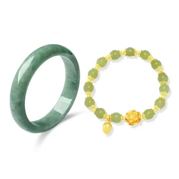 Jingleo Colored Glaze Emerald Green Lotus Set Women's