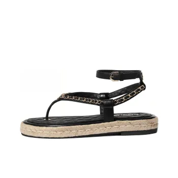 CHANEL Strap Sandals Women's Black