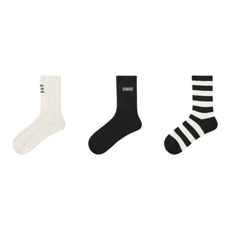 Vine Color Mid Calf Socks Women's 3 Pack-1