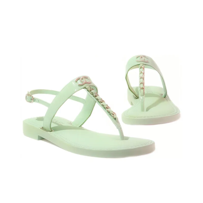 CHANEL Stylish Sandals Women's Light Green-2