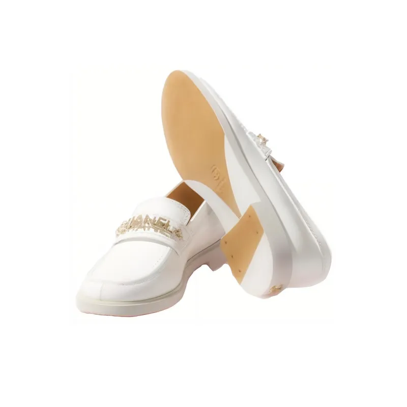CHANEL Casual Single Shoes Women's White-3
