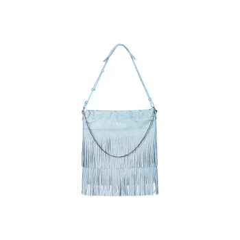 BOB ORE BLUE COLLECTION Cow Leather Portable Hobo Bag Crossbody Bag Shoulder Bag Large Size Women's Light Blue