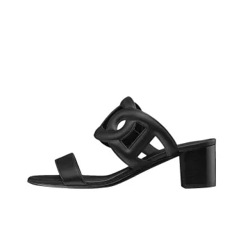 HERMES Bikini Slide Slippers Women's Black