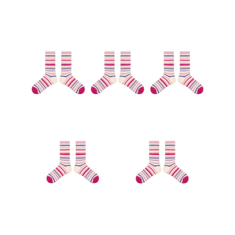Vine Color Mid Calf Socks Women's 5 Pack-6