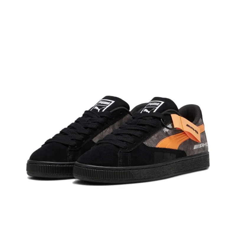 PUMA Mercedes AMG Anti Slip Wear Resistant Low Top Skateboard Shoes Unisex Black Orange-2